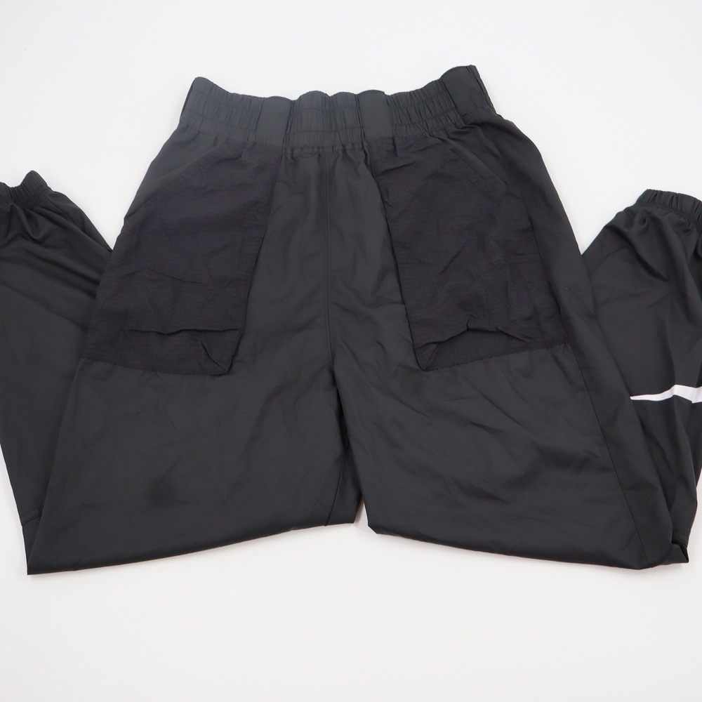 Nike Sportswear Essential Woven Joggers Womens S Black DB3866-010 Swoosh Utility